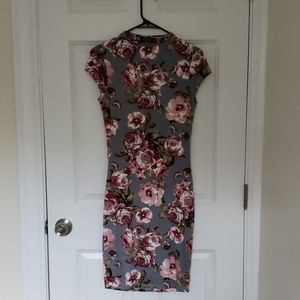 Grey floral dress